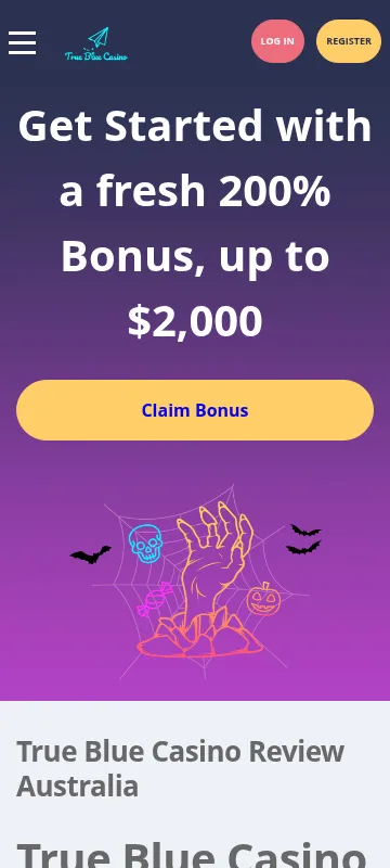 Trueblue Casino mobile casino view